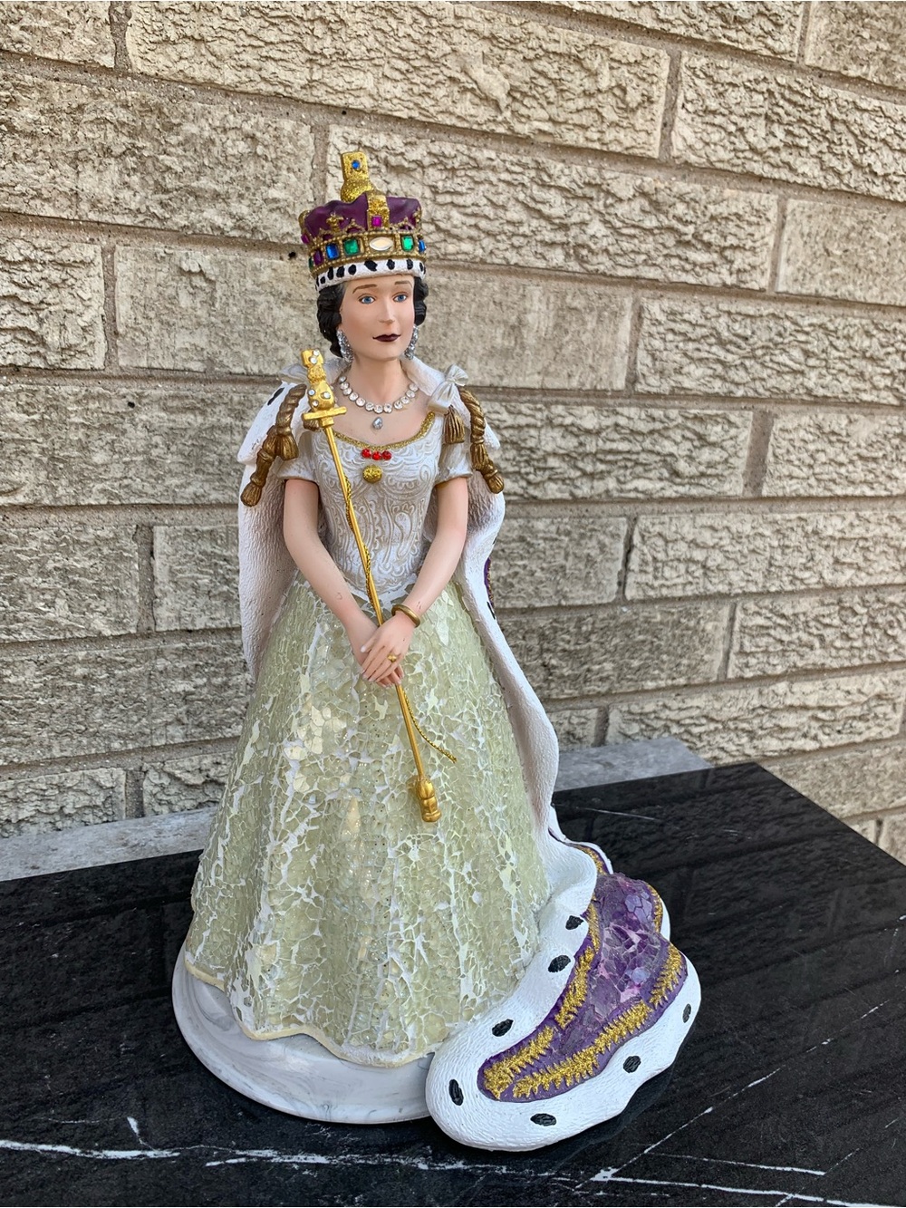 Bradford Exchange Queen Elizabeth II Coronation Mosaic Sculpture - 12" Limited